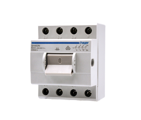 HAGER Hauptschalter SH463N 4polig 400V/ 63A